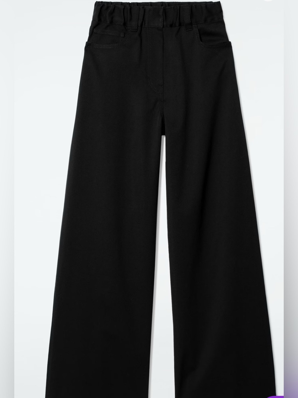 Thick Black Wide-Leg womens Pants